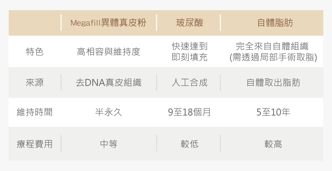 常見填充物比較